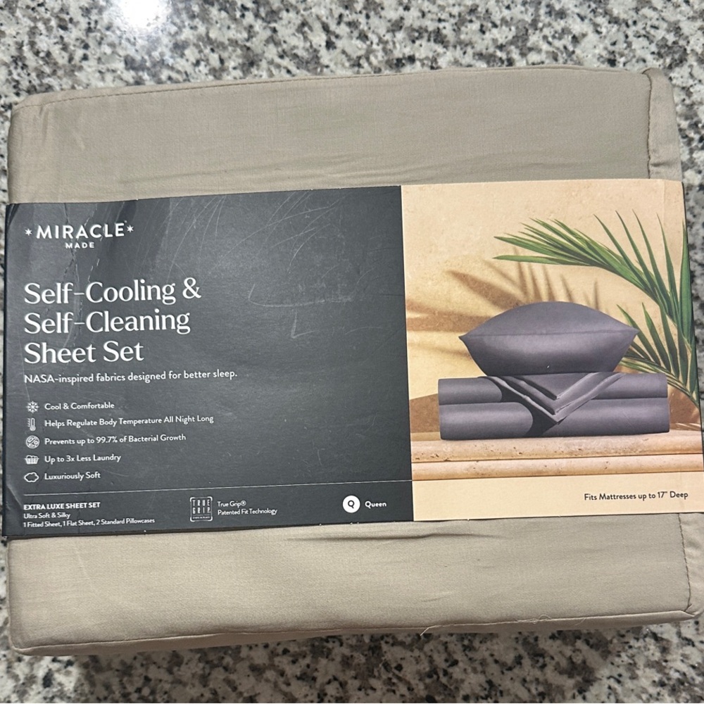 Miracle made Self Cooling & Self Cleaning Sheet Set Queen Luxe Beige
